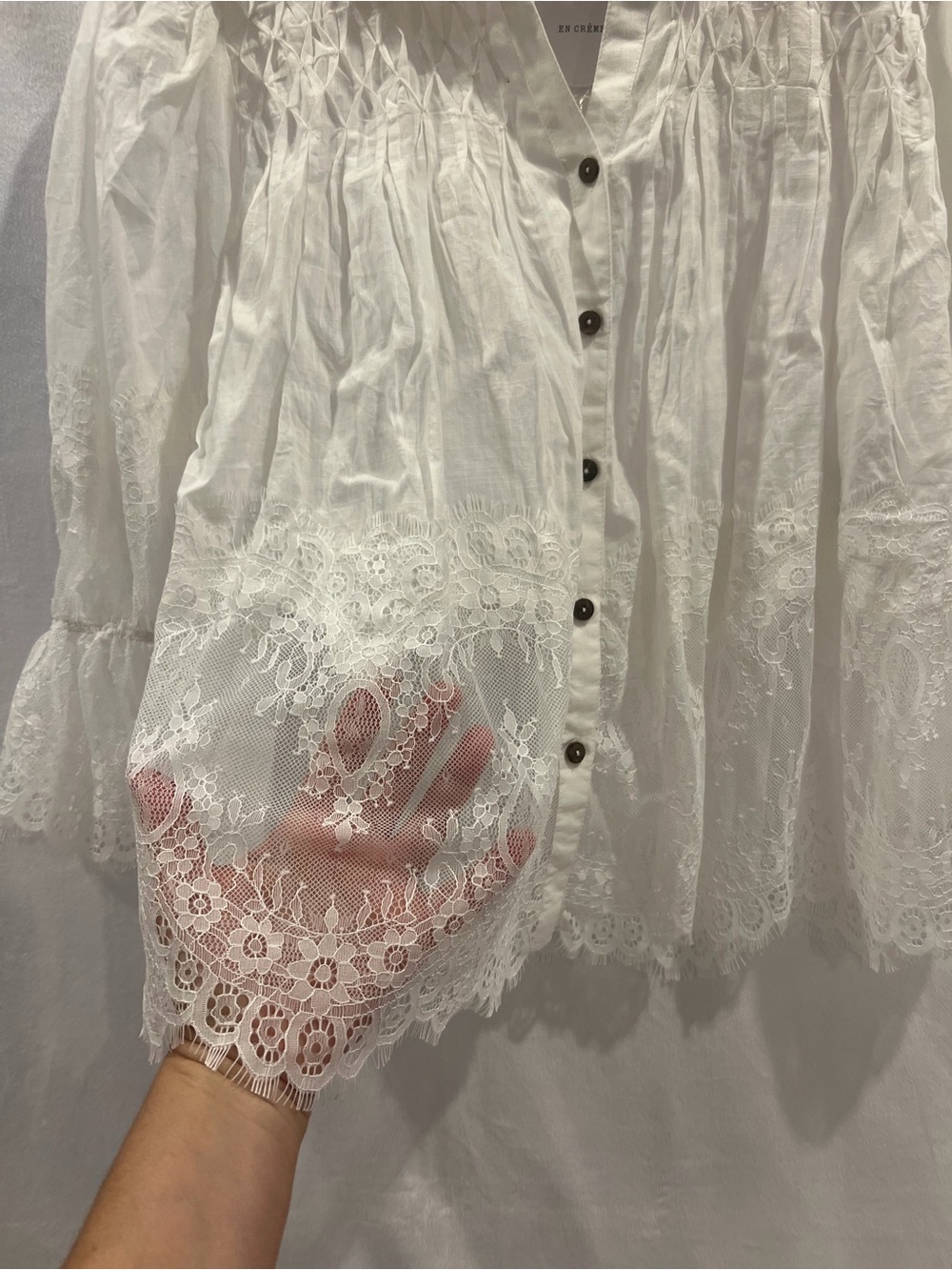 Vici Sun Press Linen Lace Button Down Top - Picture 8 of 10